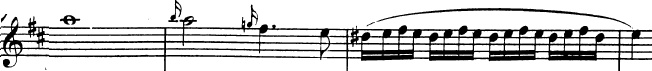 Divertimento K136 de Mozart, allegro, développement, thème A en Mi mineur