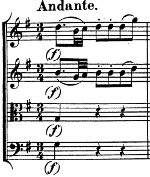Divertimento K136 de Mozart, andante, début Divertimento K136 de Mozart, andante, début