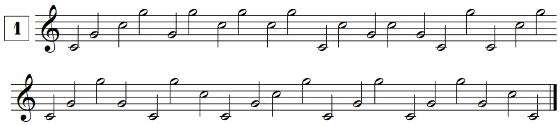exercice de lecture de notes avec les notes repères en clef de SOL