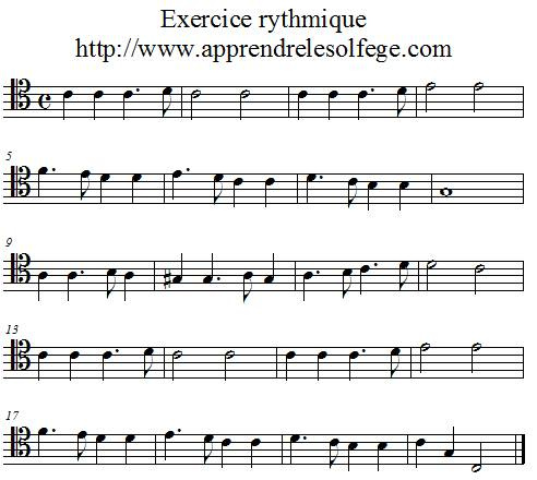 Exercice rythmique binaire 3 UT 4 Exercice rythmique binaire 3 UT 4