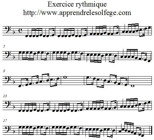 Exercice rythmique binaire 6 FA 4 Exercice rythmique binaire 6 FA 4