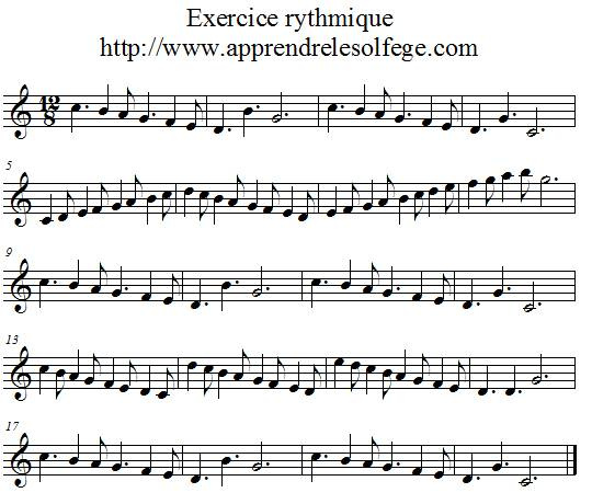Exercice rythmique ternaire 2 Exercice rythmique ternaire 2