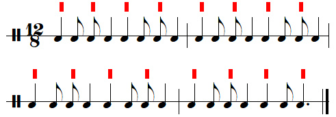 Exercice rythmique n°10 (ternaire) de la leçon 2