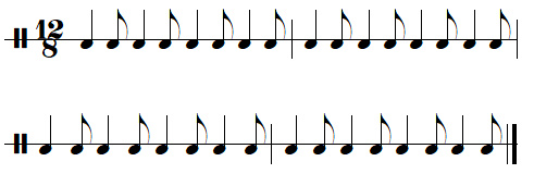 Exercice rythmique n°2 (ternaire) de la leçon 2