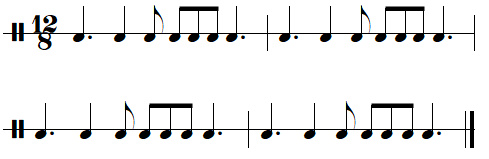 Exercice rythmique n°4 (ternaire) de la leçon 2