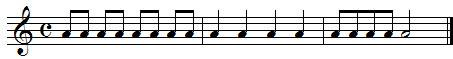 Exercice rythmique autour des croches Exercice rythmique autour des croches