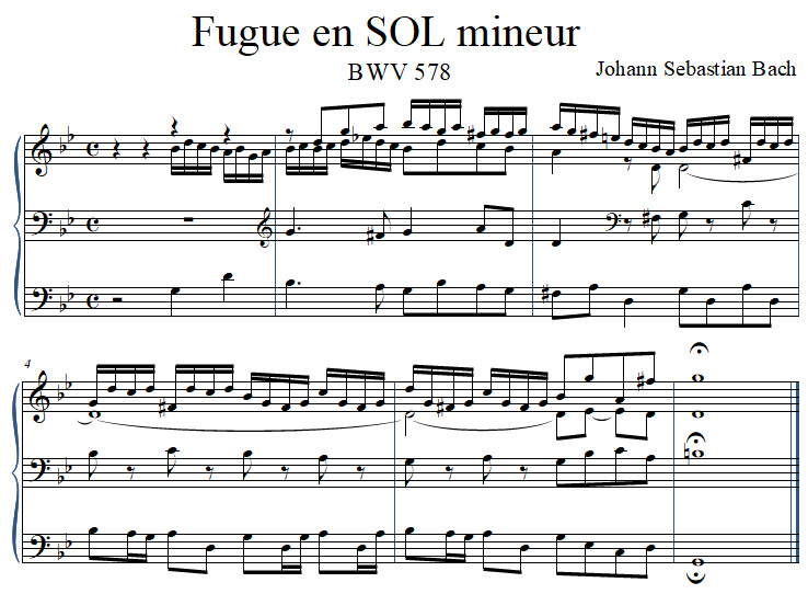 fugue en SOL mineur BWV 578 - Johann Sebastian Bach fugue en SOL mineur BWV 578 - Johann Sebastian Bach