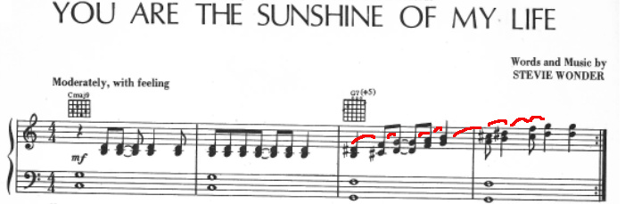 gamme par tons dans You Are the Sunshine of My Life de Stevie Wonder