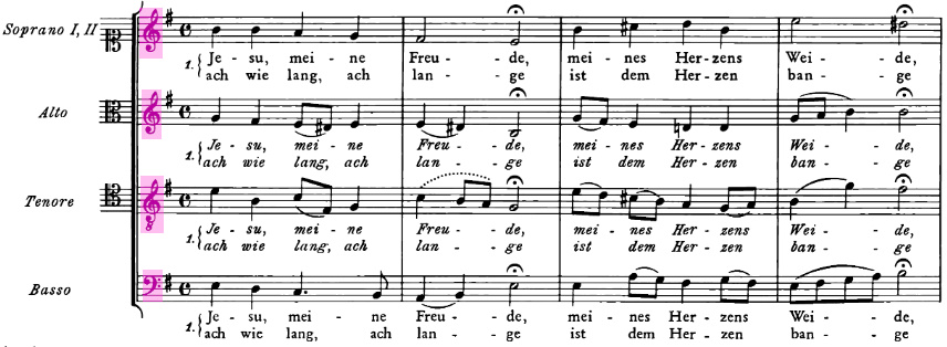 les clefs, Jesu, meine Freude, BWV 227 (Bach, Johann Sebastian), extrait les clefs, Jesu, meine Freude, BWV 227 (Bach, Johann Sebastian), extrait