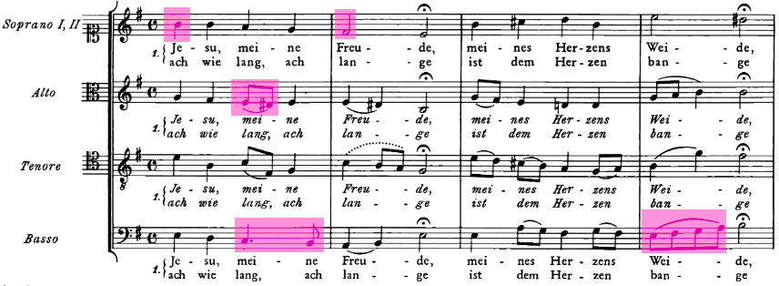 les rythmes, Jesu, meine Freude, BWV 227 (Bach, Johann Sebastian), extrait les rythmes, Jesu, meine Freude, BWV 227 (Bach, Johann Sebastian), extrait