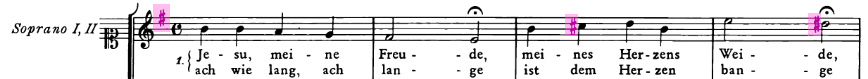 les altérations, Jesu, meine Freude, BWV 227 (Bach, Johann Sebastian), extrait