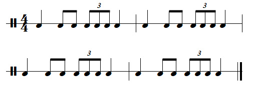 Rythmes binaires, leçon n°10, les triolets, exercices n°5