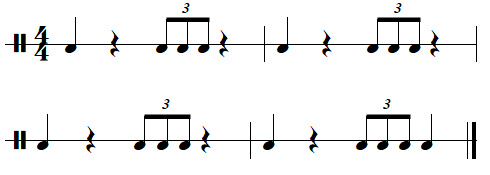 Rythmes binaires, leçon n°10, les triolets, exercices n°6