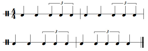 Rythmes binaires, leçon n°10, les triolets, exercices n°7