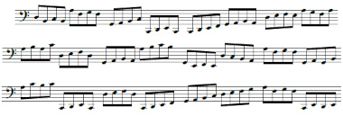 Exercices de lecture de notes en clef de FA avec points de repère et croches (C2-C4) pour violoncelle Exercices de lecture de notes en clef de FA avec points de repère et croches (C2-C4) pour violoncelle