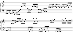 Exercices de lecture de note pour piano en doubles-croches, (de C2 à E4 pour la main gauche et de G3 à E6 pour la main droite) Exercices de lecture de note pour piano en doubles-croches, (de C2 à E4 pour la main gauche et de G3 à E6 pour la main droite)