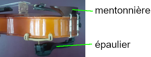 mentonnière et épaulier sur un alto