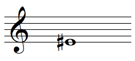 La note MI dièse en clef de SOL