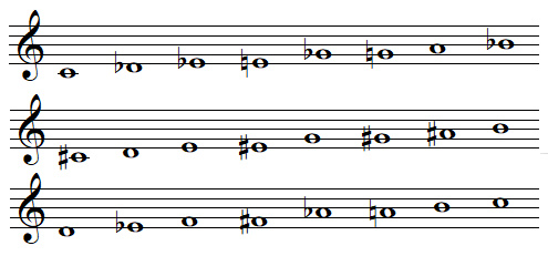 Transpositions du mode n°2 d'Olivier Messiaen