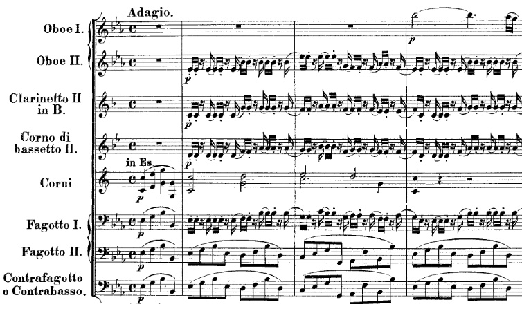 Extrait du troisième mouvement (Adagio) de la Sérénade n° 10 en SI bémol majeur « Gran Partita » K. 361 (K. 370a) de Mozart