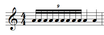 exemple de nonolet de doubles croches