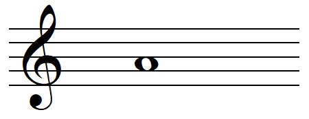 note LA en clef de sol