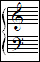 systèmes de portées vierges pour piano, clef de SOL et clef de FA