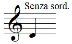 senza sordino (sans sourdine)