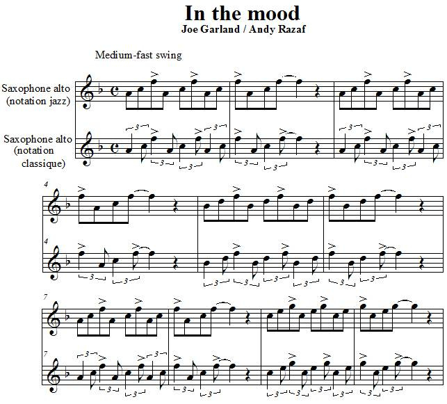 swing in the mood saxophone