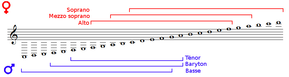 Tessiture des voix et clefs