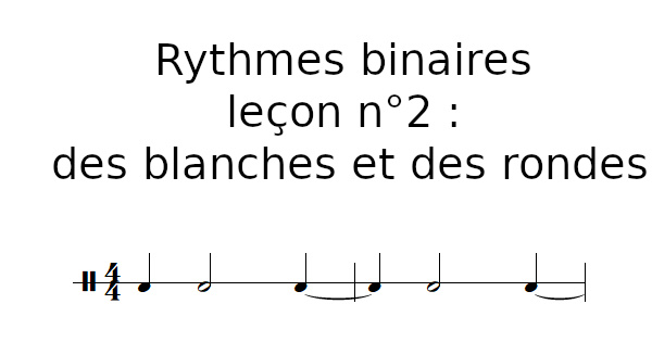 Rythmes binaires, leçon n°2 : des blanches et des rondes