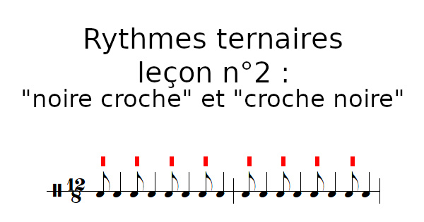 Rythmes ternaires, leçon n°2 : "noire croche" et "croche noire"