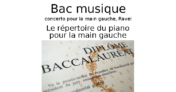 Le répertoire du piano pour la main gauche