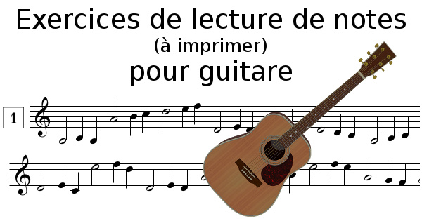 Lecture de notes pour guitare à imprimer