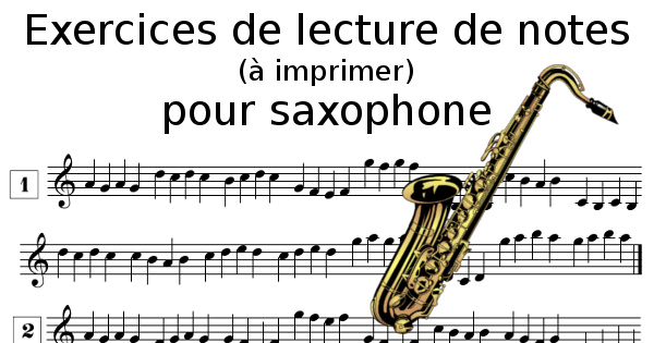 Lecture de notes pour saxophone à imprimer