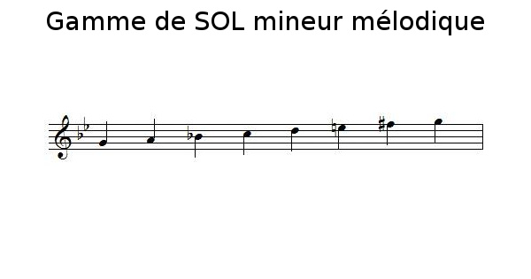 Gamme de SOL mineur mélodique