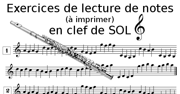Lecture de notes pour flûte traversière à imprimer